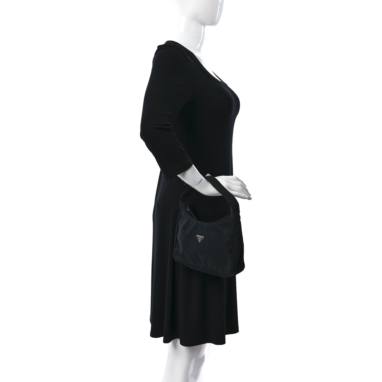Prada Tessuto Nylon Shoulder Bag Black 2 of 15