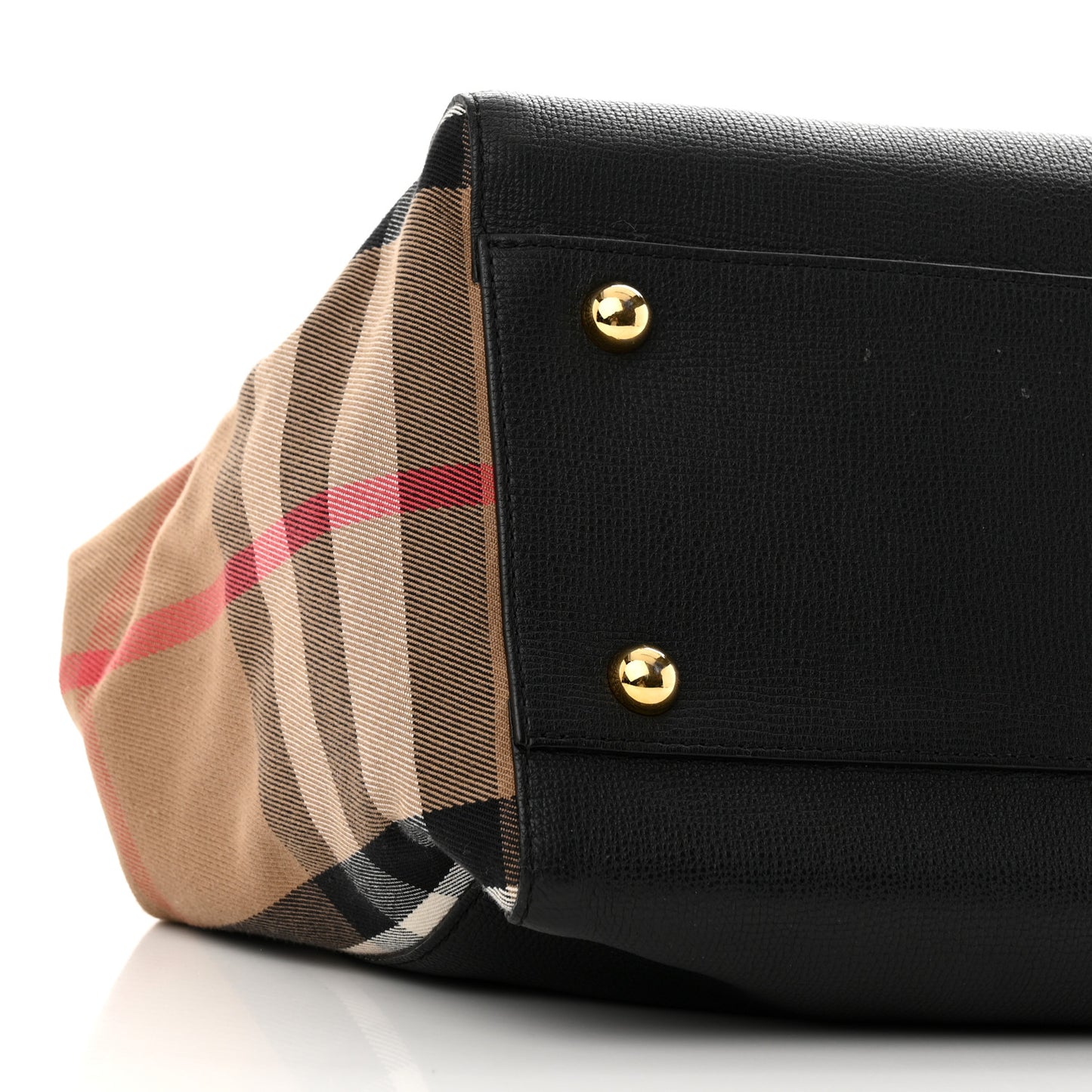 Grainy Calfskin House Check Small Canterbury Black