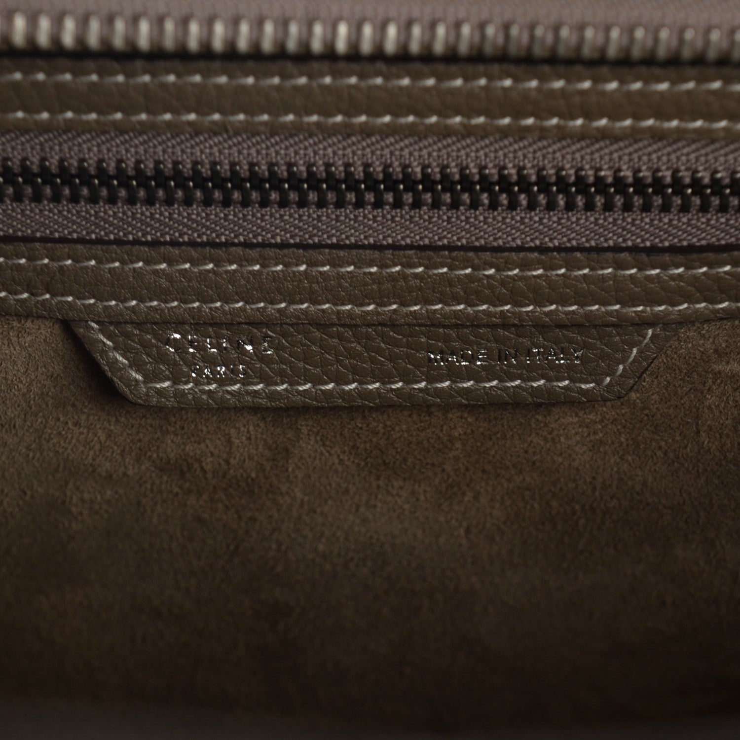 Celine Drummed Calfskin Micro Luggage Souris 6 of 8