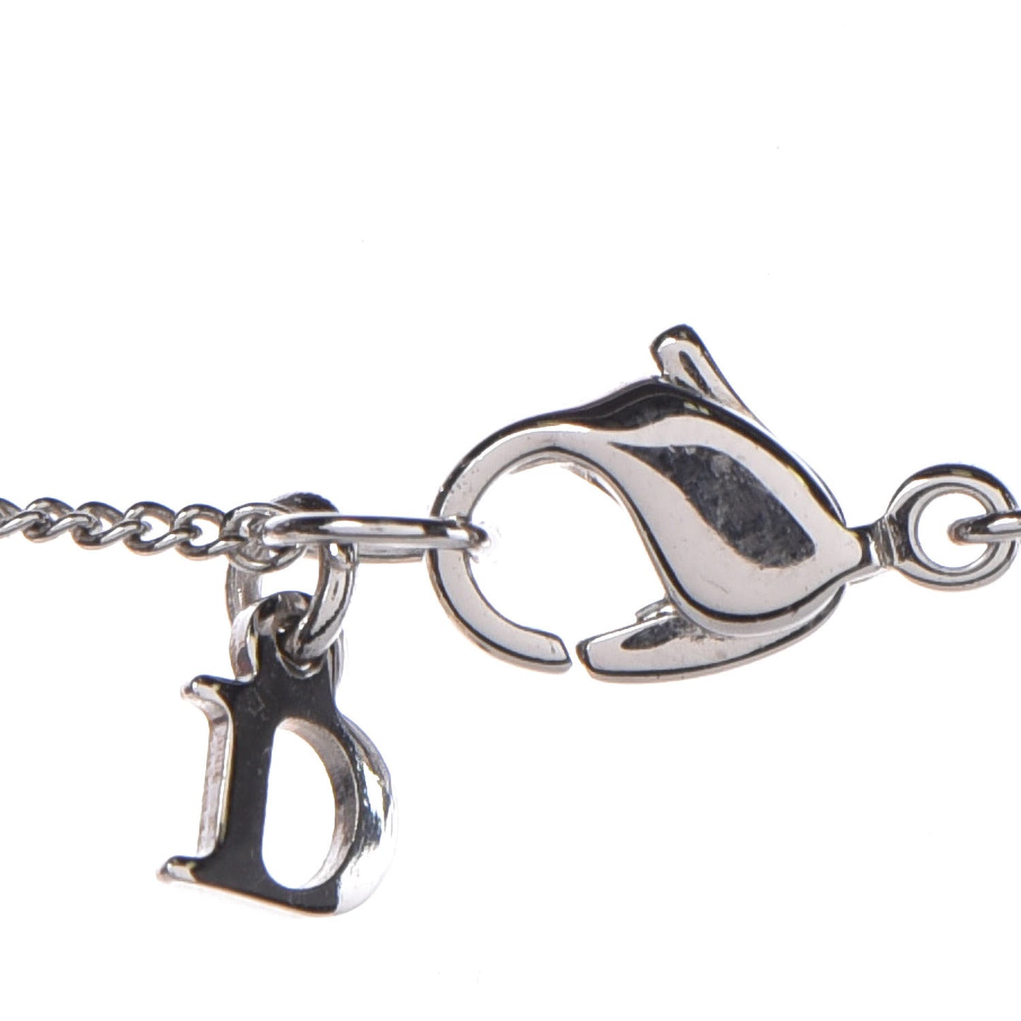Crystal Teddy Bear Heart Necklace Silver