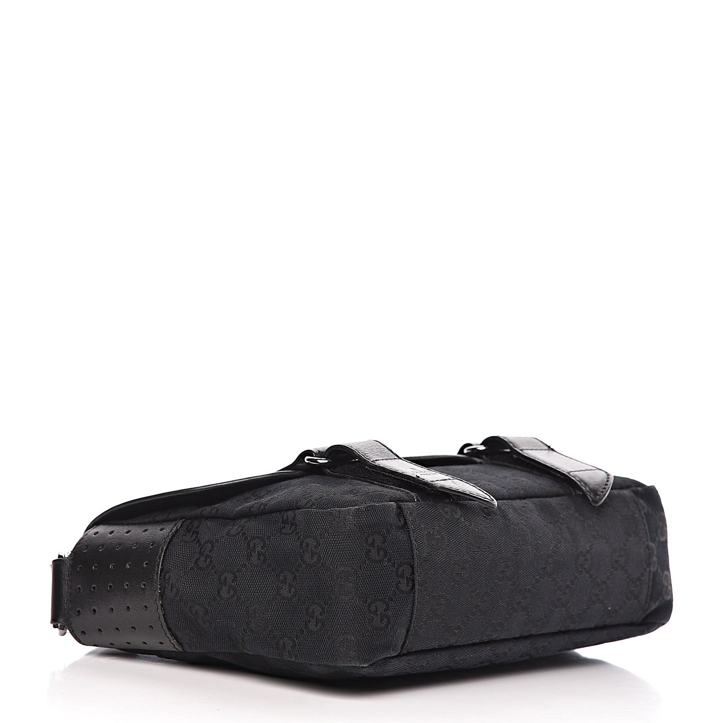 Monogram Small Double Buckle Flap Messenger Bag Black