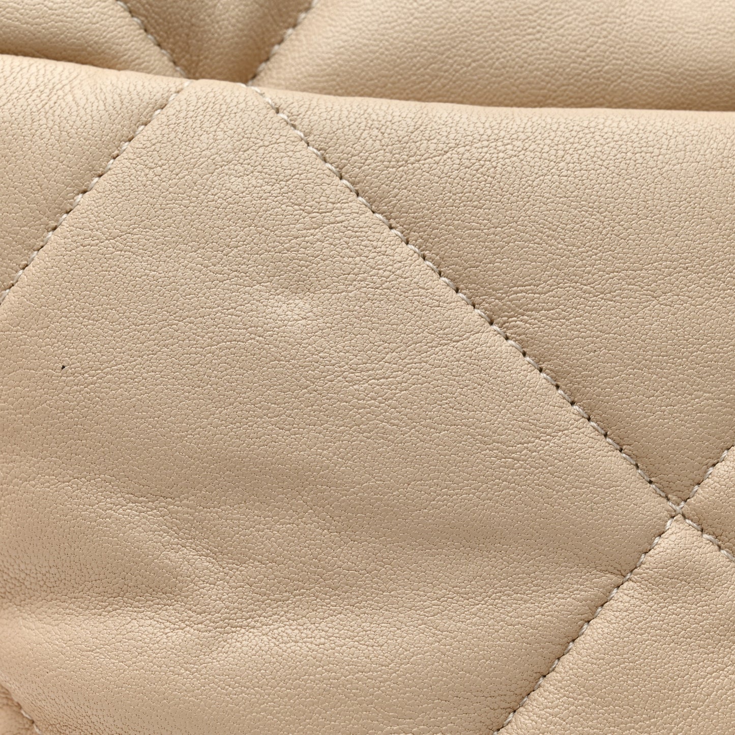 Goatskin Quilted Large Chanel 19 Flap Beige