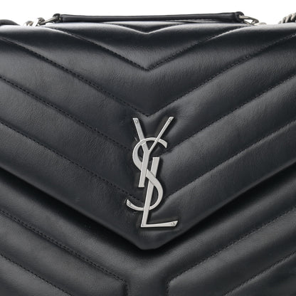 Saint Laurent Calfskin Y Quilted Monogram Medium Loulou Chain Satchel Black 9 of 13