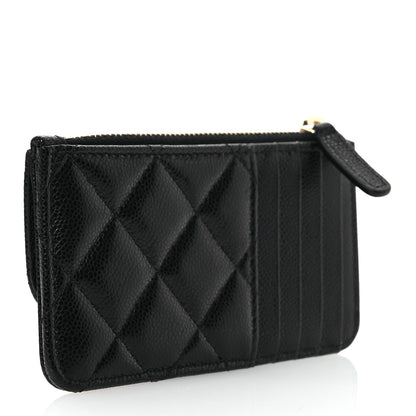 Chanel Caviar Quilted Flap Zip Card Holder Black 3 of 8