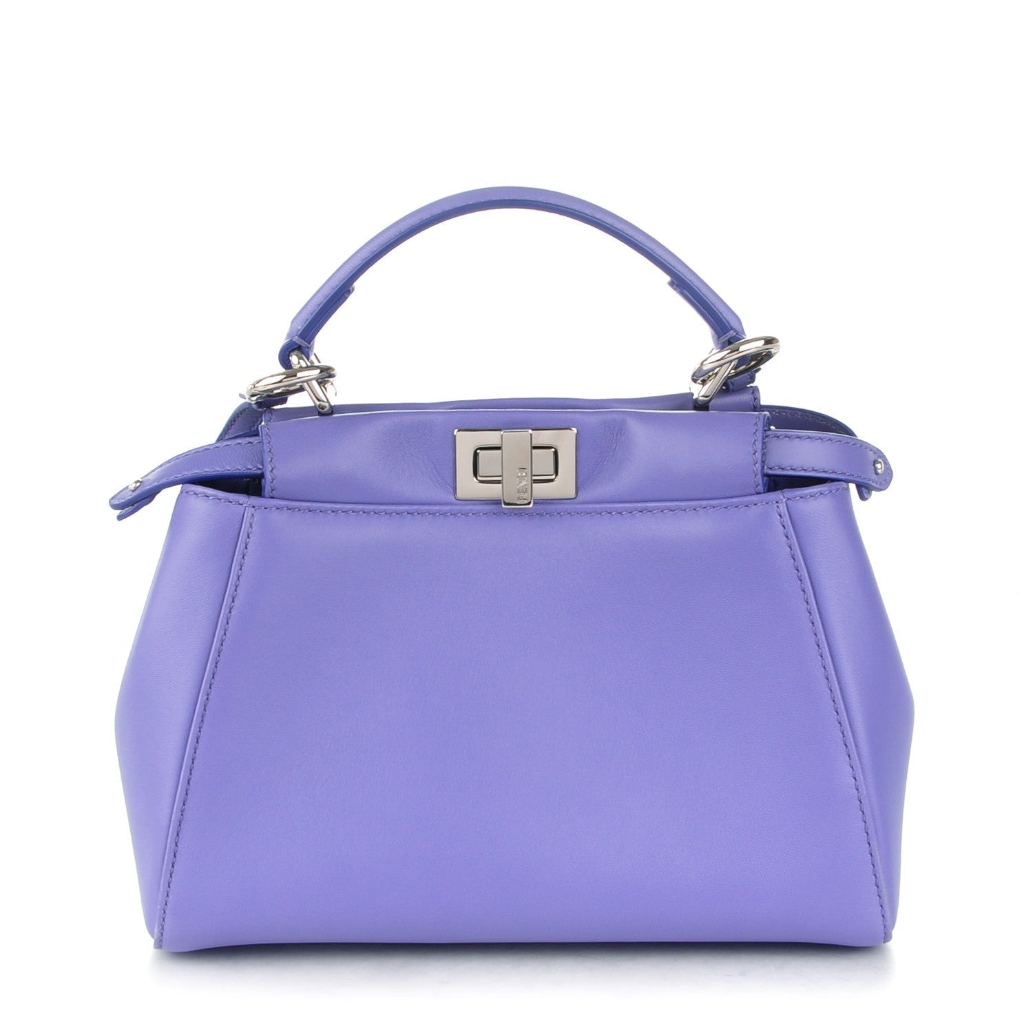 Fendi Nappa Mini Peekaboo Iconic Satchel Viola Cassis 1 of 8