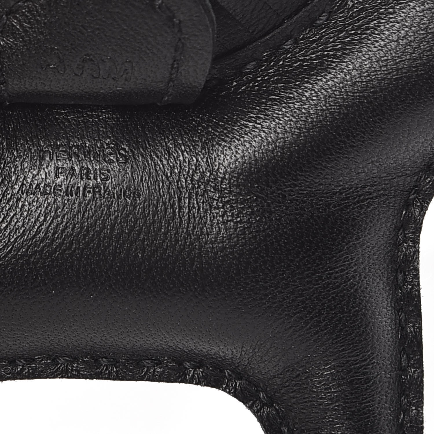 Hermes Milo Lambskin Grigri Rodeo Horse Bag Charm PM So Black 3 of 5