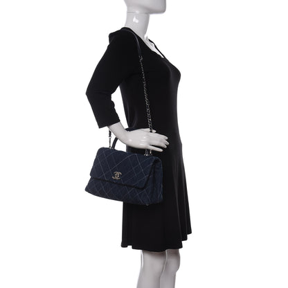 Chanel Denim Quilted Small Coco Handle Flap Blue 2 of 10