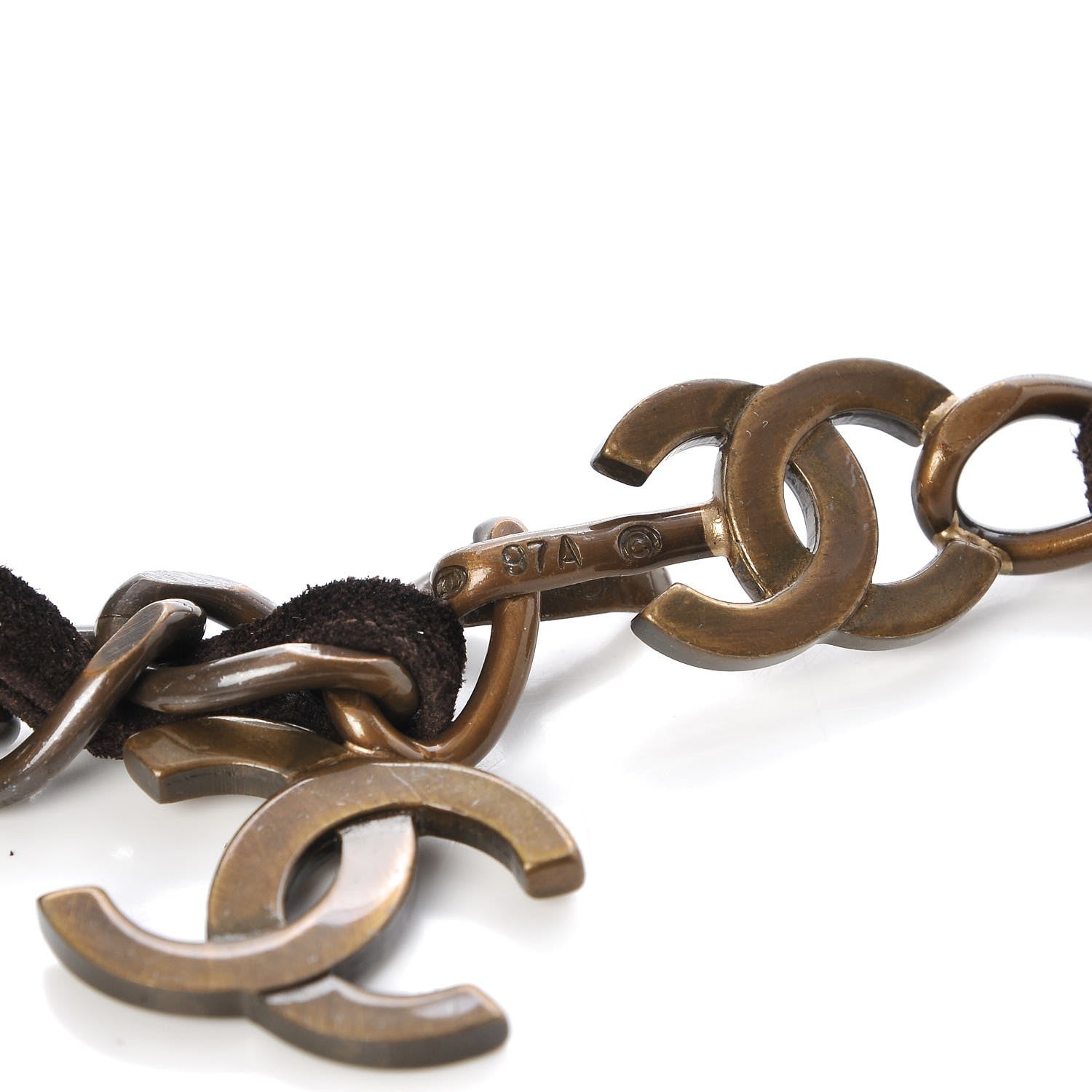 Chanel Suede CC Chain Belt Brown 4 of 5