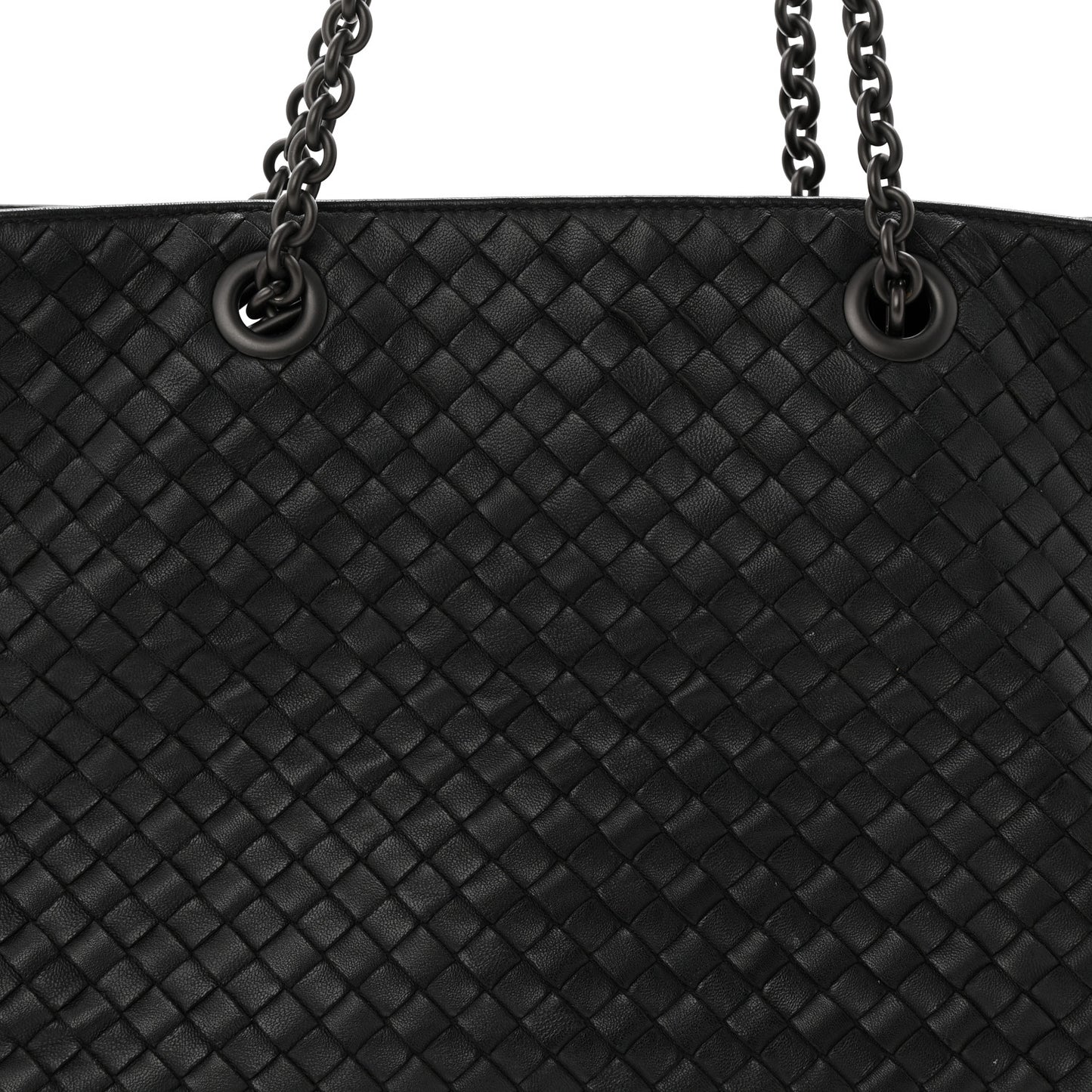 Nappa Intrecciato Medium Classic Chain Strap Tote Black