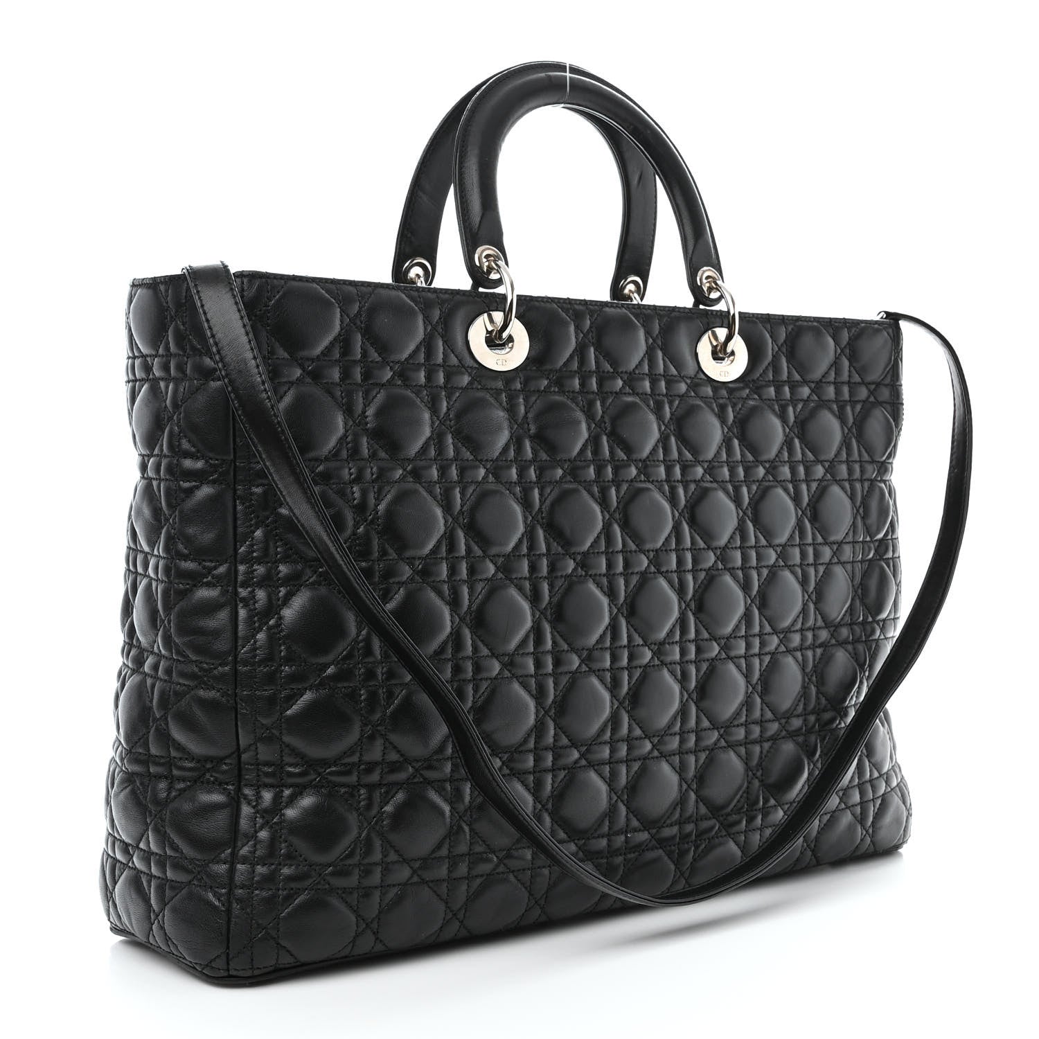 Christian Dior Lambskin Cannage XL Lady Dior Black 3 of 16