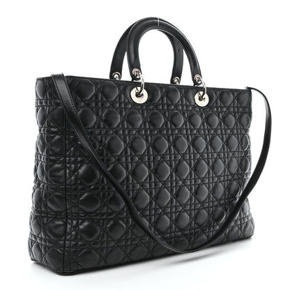 Christian Dior Lambskin Cannage XL Lady Dior Black 3 of 16