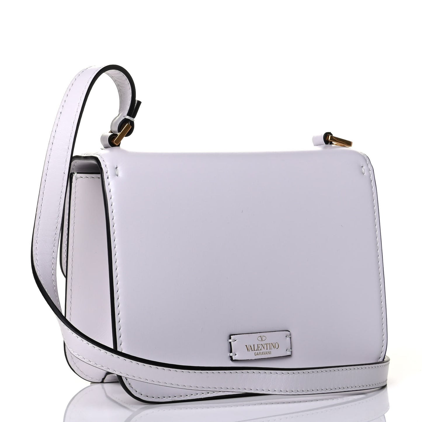 Smooth Calfskin Small VSling Shoulder Bag White