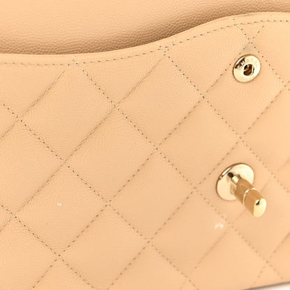 Chanel Caviar Quilted Jumbo Double Flap Light Beige 14 of 16