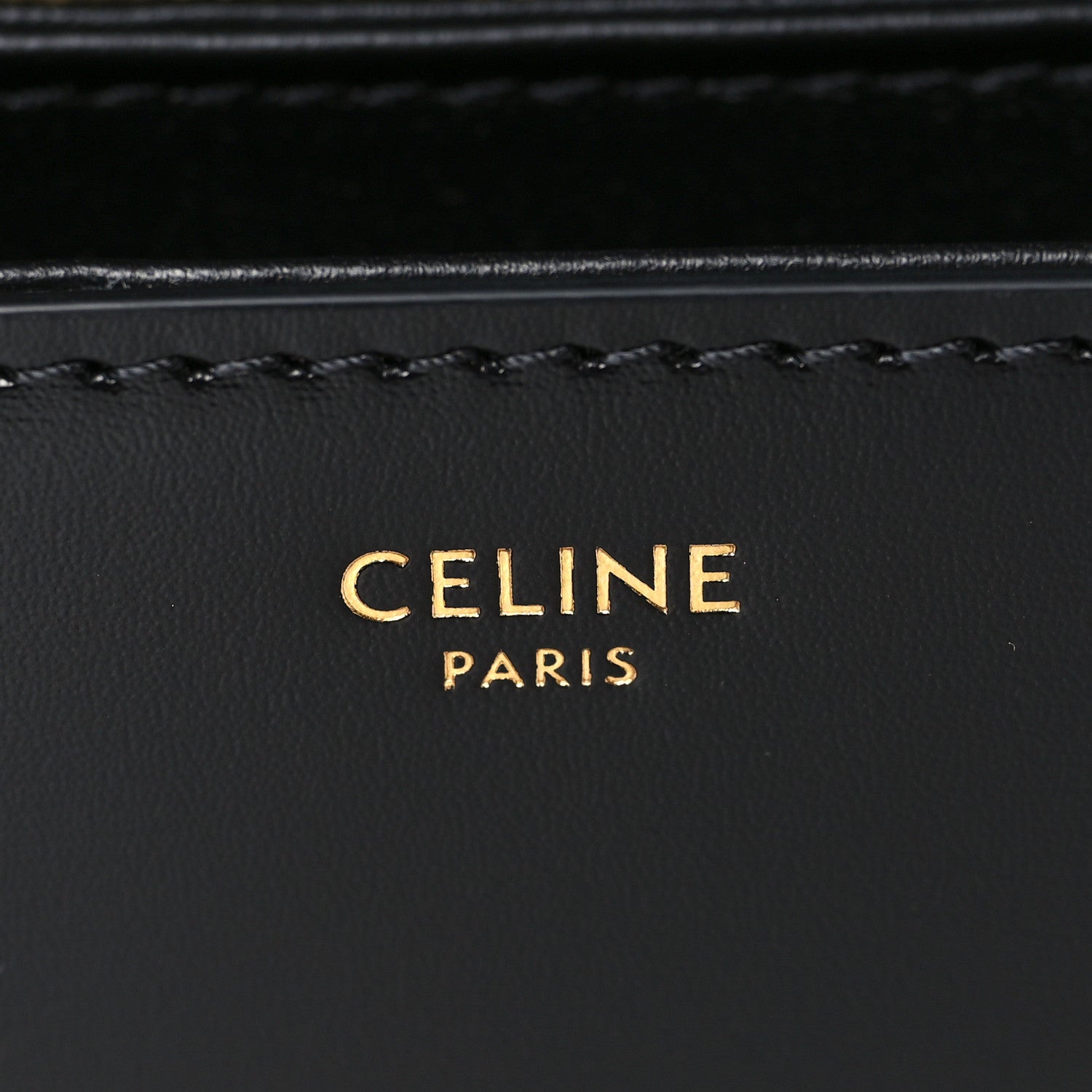 Celine Shiny Calfskin Medium Triomphe Black 6 of 10