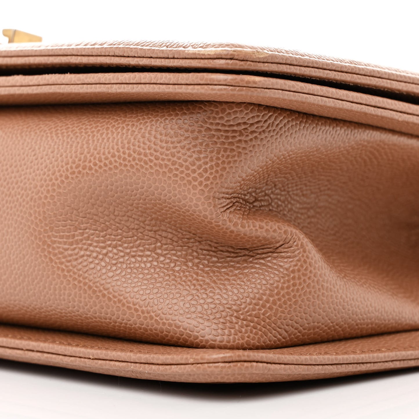 Caviar Chevron Quilted Medium Boy Flap Brown