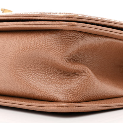 Chanel Caviar Chevron Quilted Medium Boy Flap Brown 10 of 11