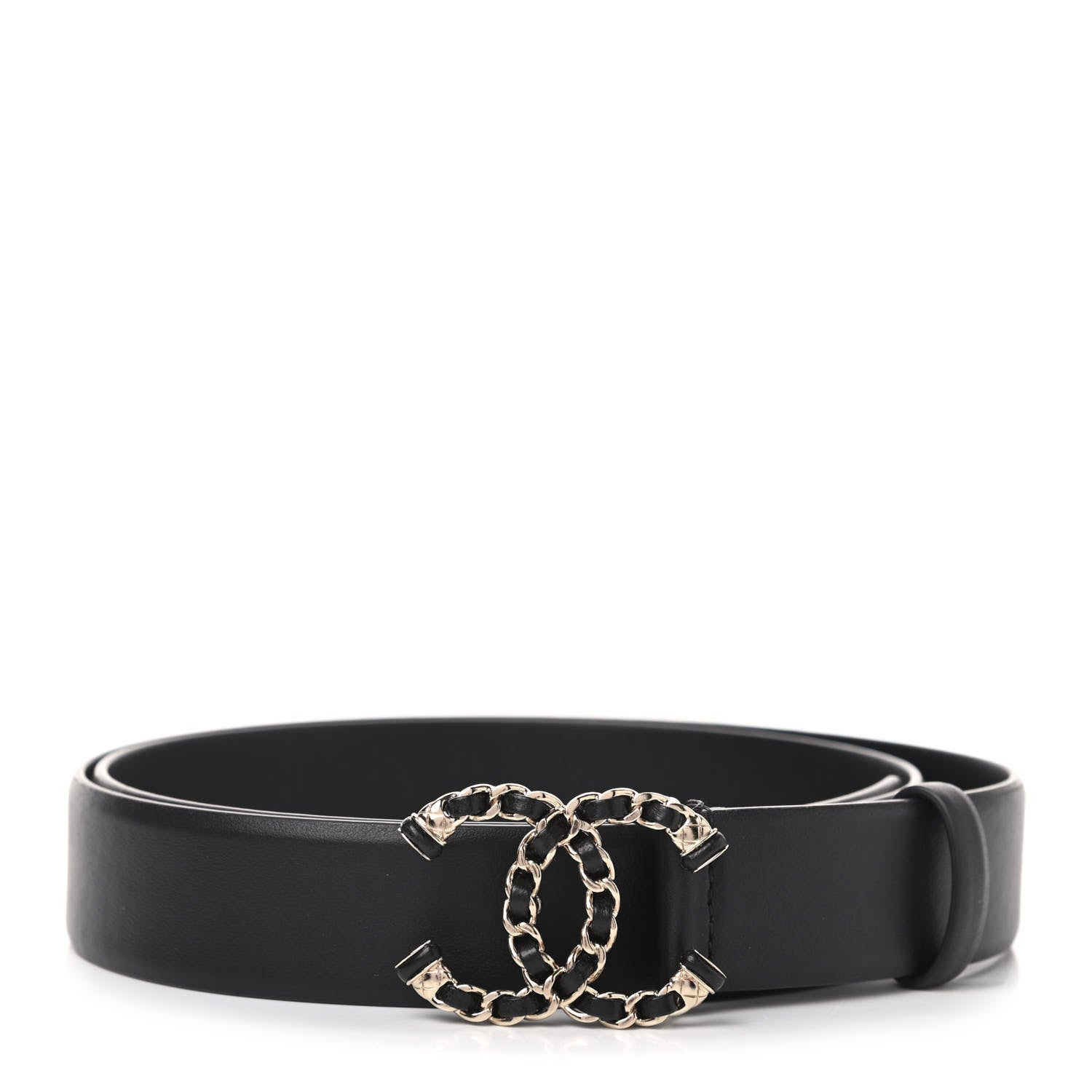 Chanel Lambskin CC Chain Belt 95 38 Black 1 of 5