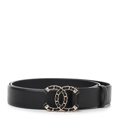 Chanel Lambskin CC Chain Belt 95 38 Black 1 of 5