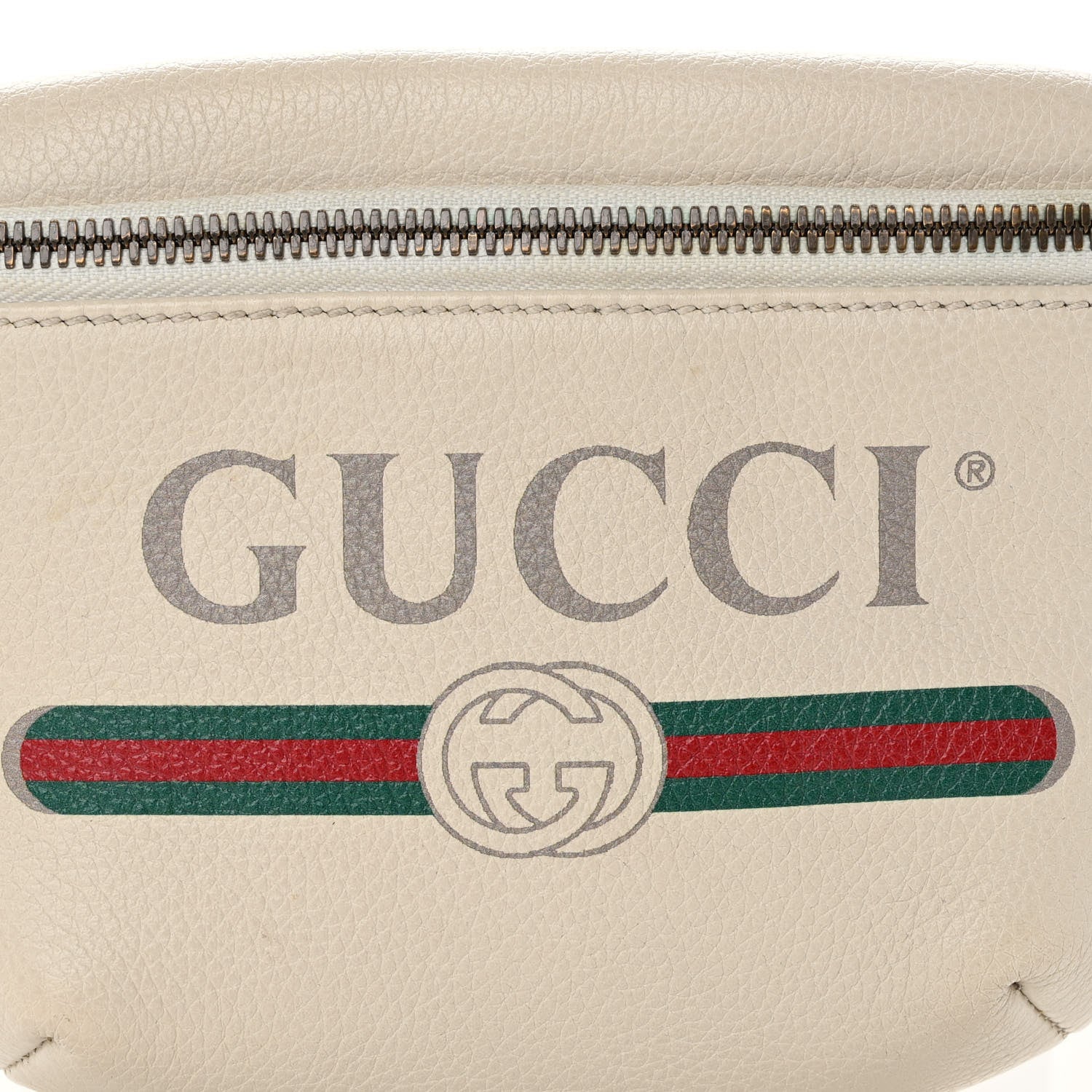 Gucci Grained Calfskin Small Logo Belt Bag White 8 of 10