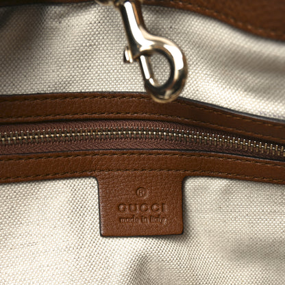 Gucci Monogram Cellarius Calfskin Medium Bella Tote Beige Ebony Cuir 6 of 12