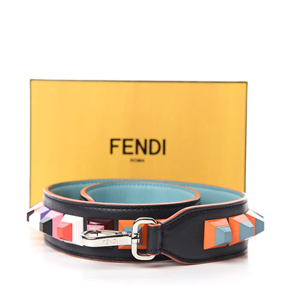 Fendi Calfskin Studded Strap You Navy Multicolor 5 of 5
