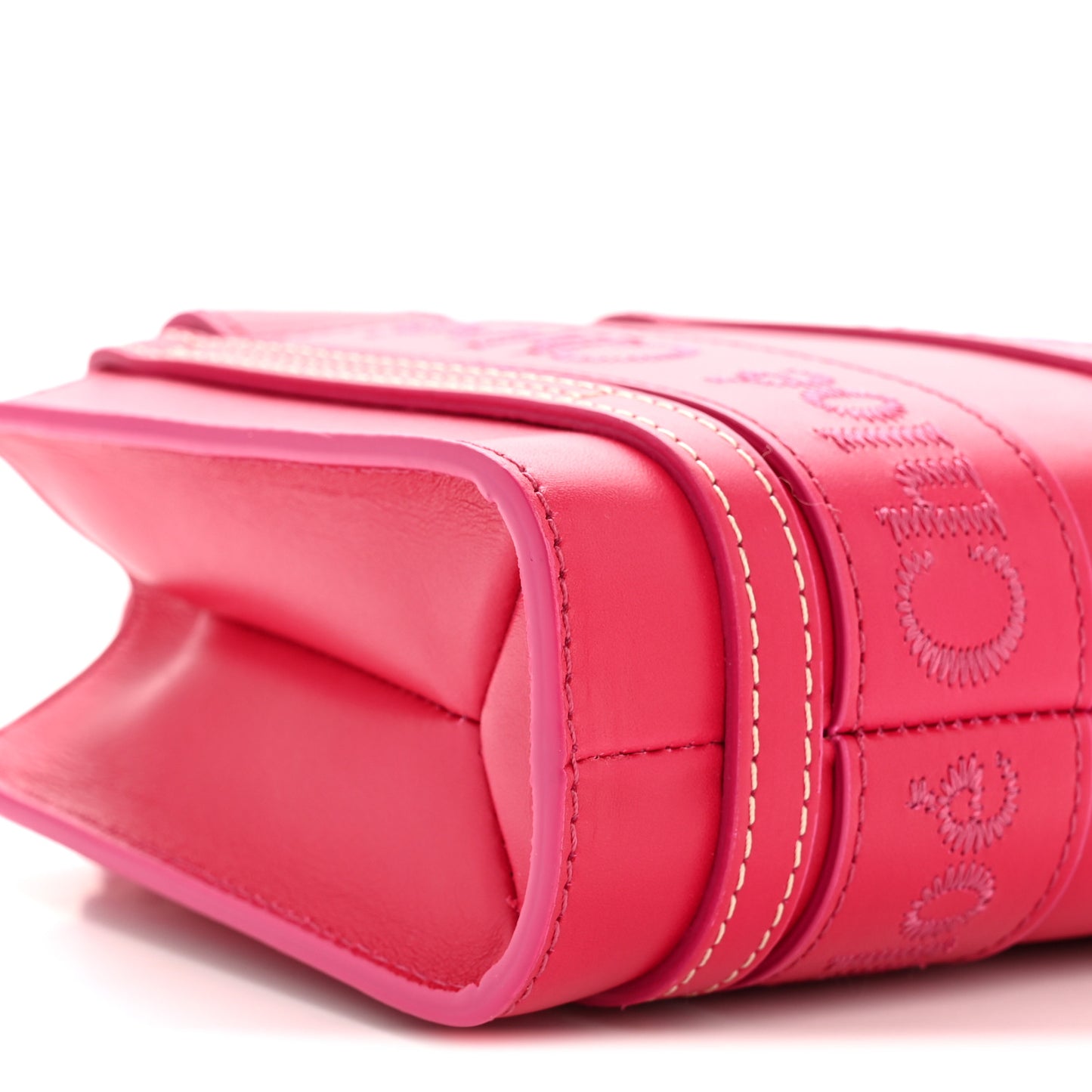 Calfskin Mini Woody Ribbon Tote Fizzy Pink