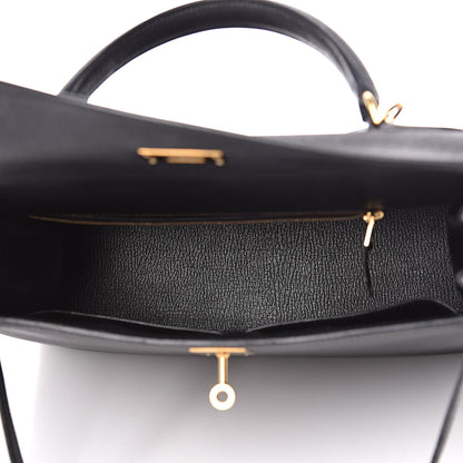 Hermes Epsom Kelly Sellier 32 Black 8 of 10