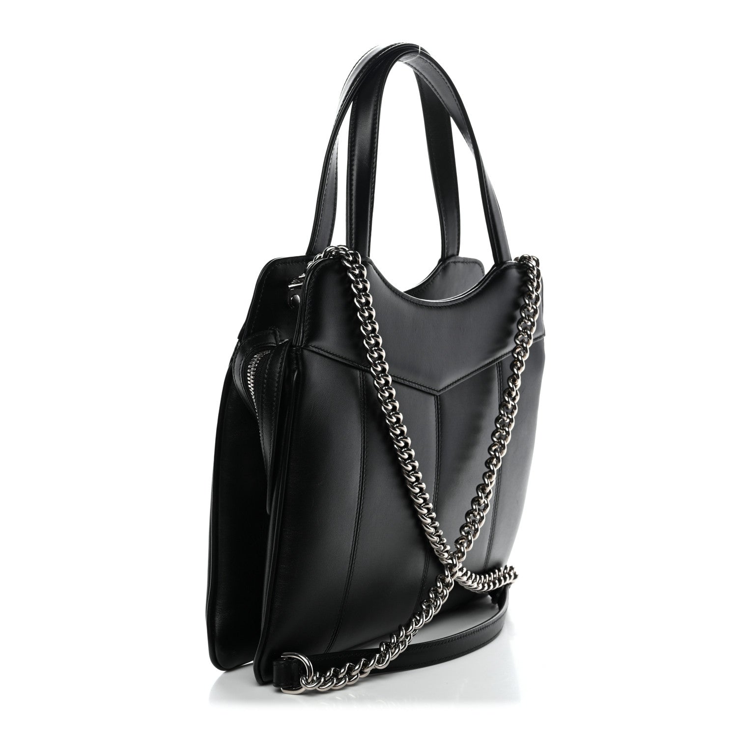 Gucci Calfskin Petite GG Small Tote Bag Black 3 of 10