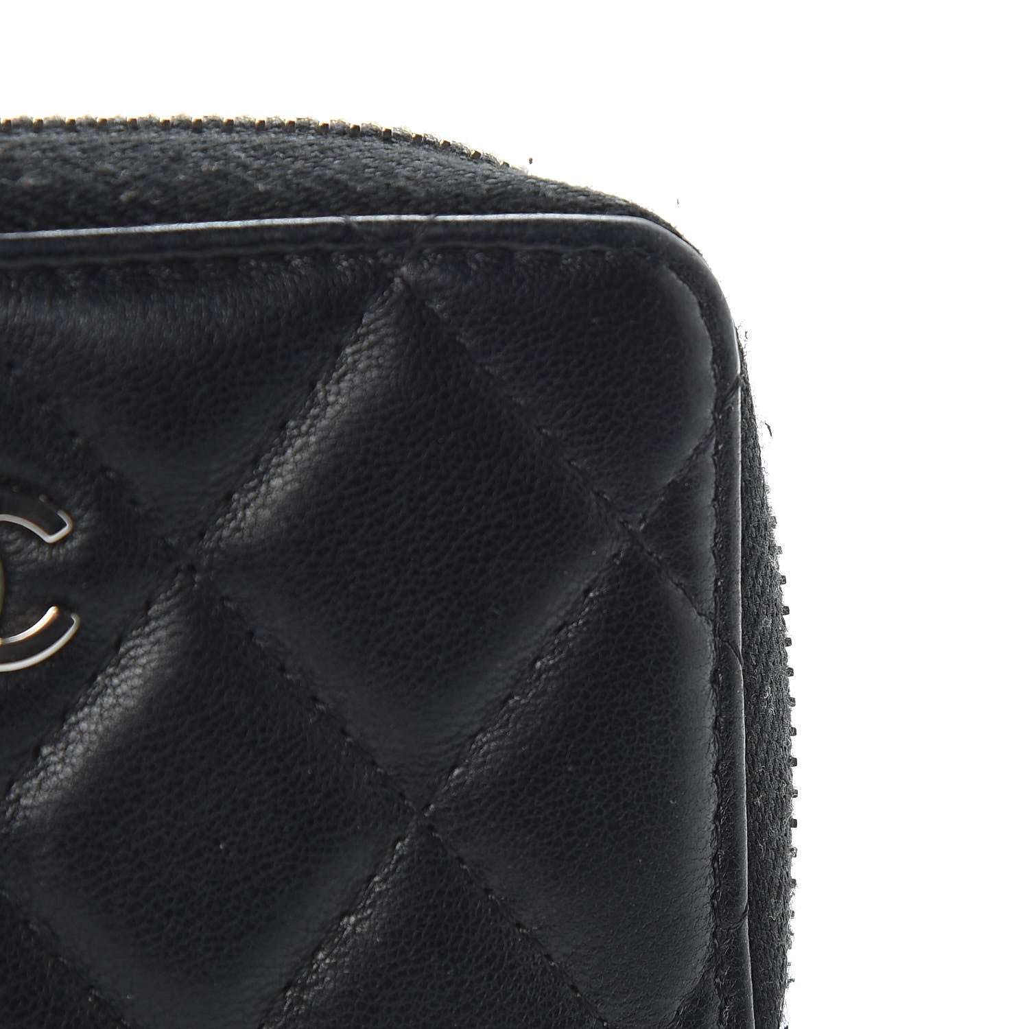 Chanel Lambskin Quilted Zip Coin Purse Black 8 of 10