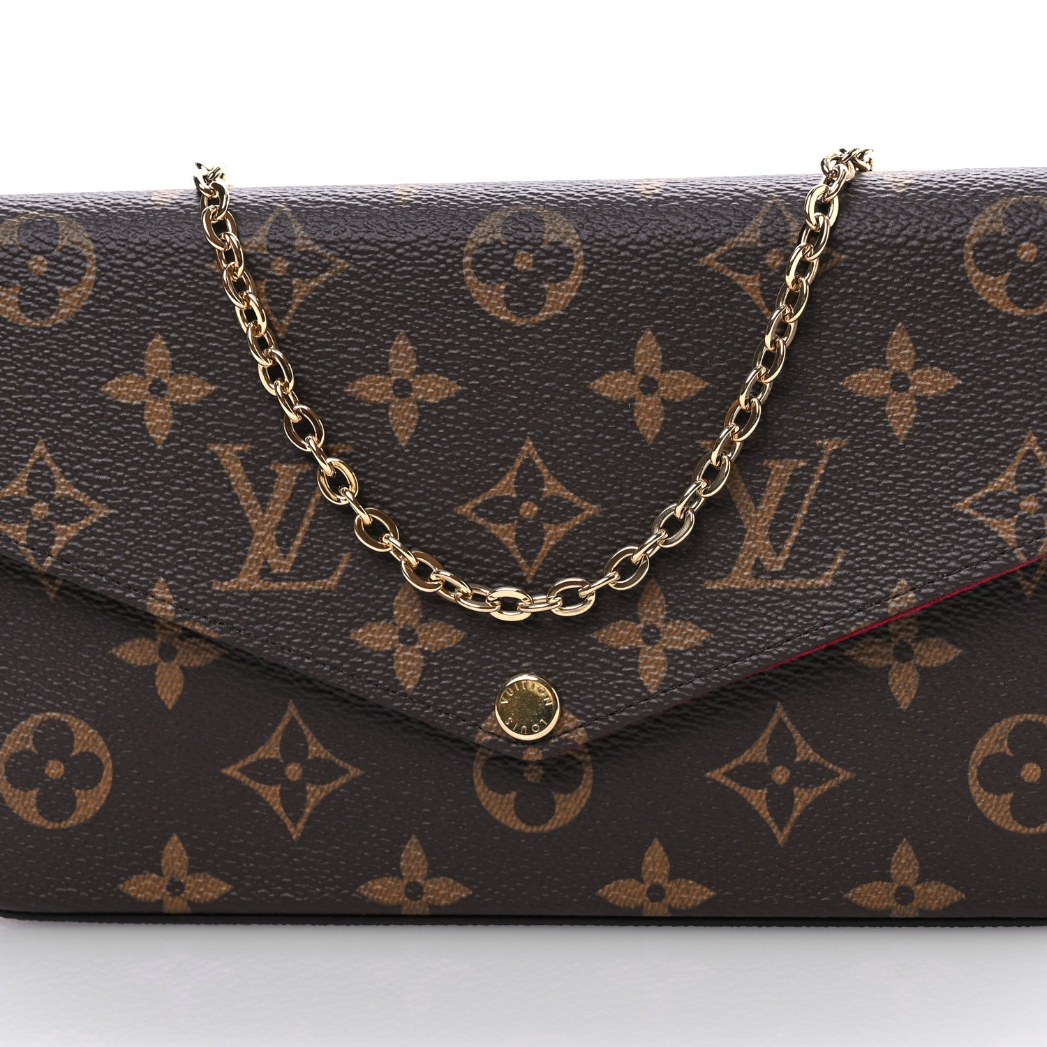 Louis Vuitton Monogram Pochette Felicie Chain Wallet Fuchsia 8 of 11