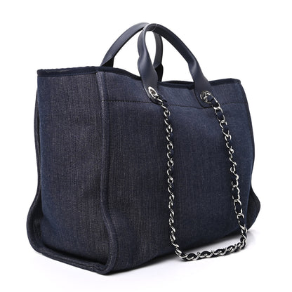 Chanel Denim Medium Deauville Tote Dark Blue 3 of 9