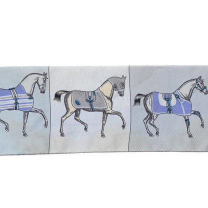 Hermes Silk Couvertures Nouvelles Twilly Menthe Ciel Marine Sable 7 of 11