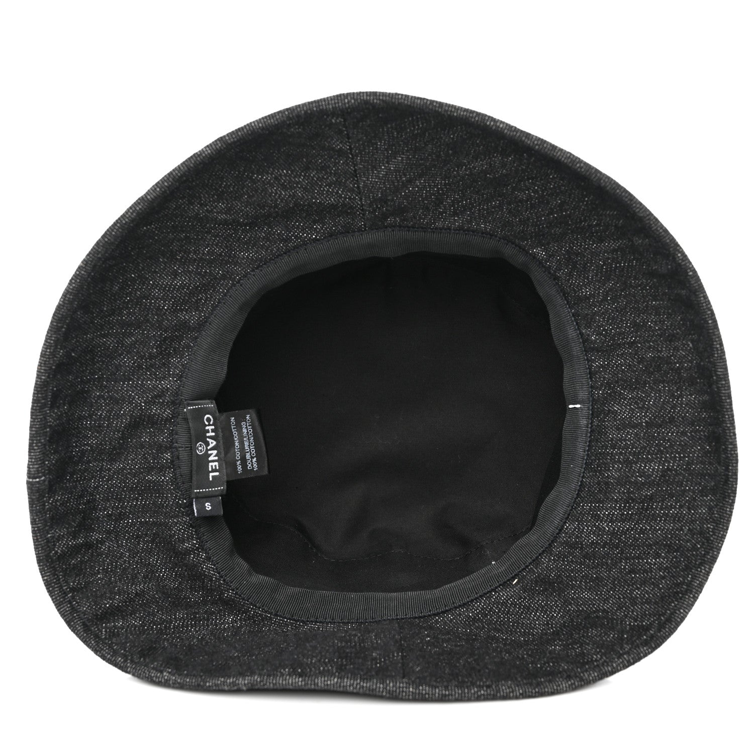 Chanel Denim Logo Bucket Hat S Black 7 of 8