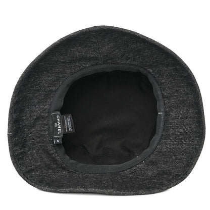 Chanel Denim Logo Bucket Hat S Black 7 of 8