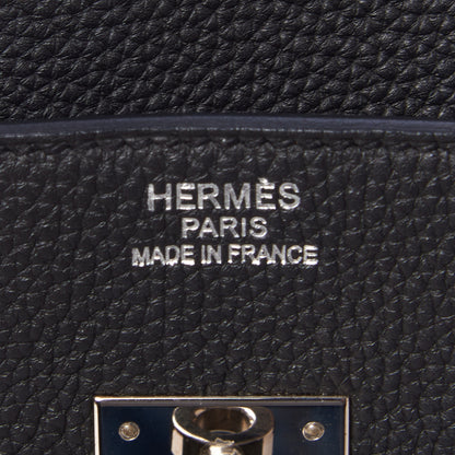 Hermes Togo Verso Birkin 35 Black Bleu Agate 21 of 31