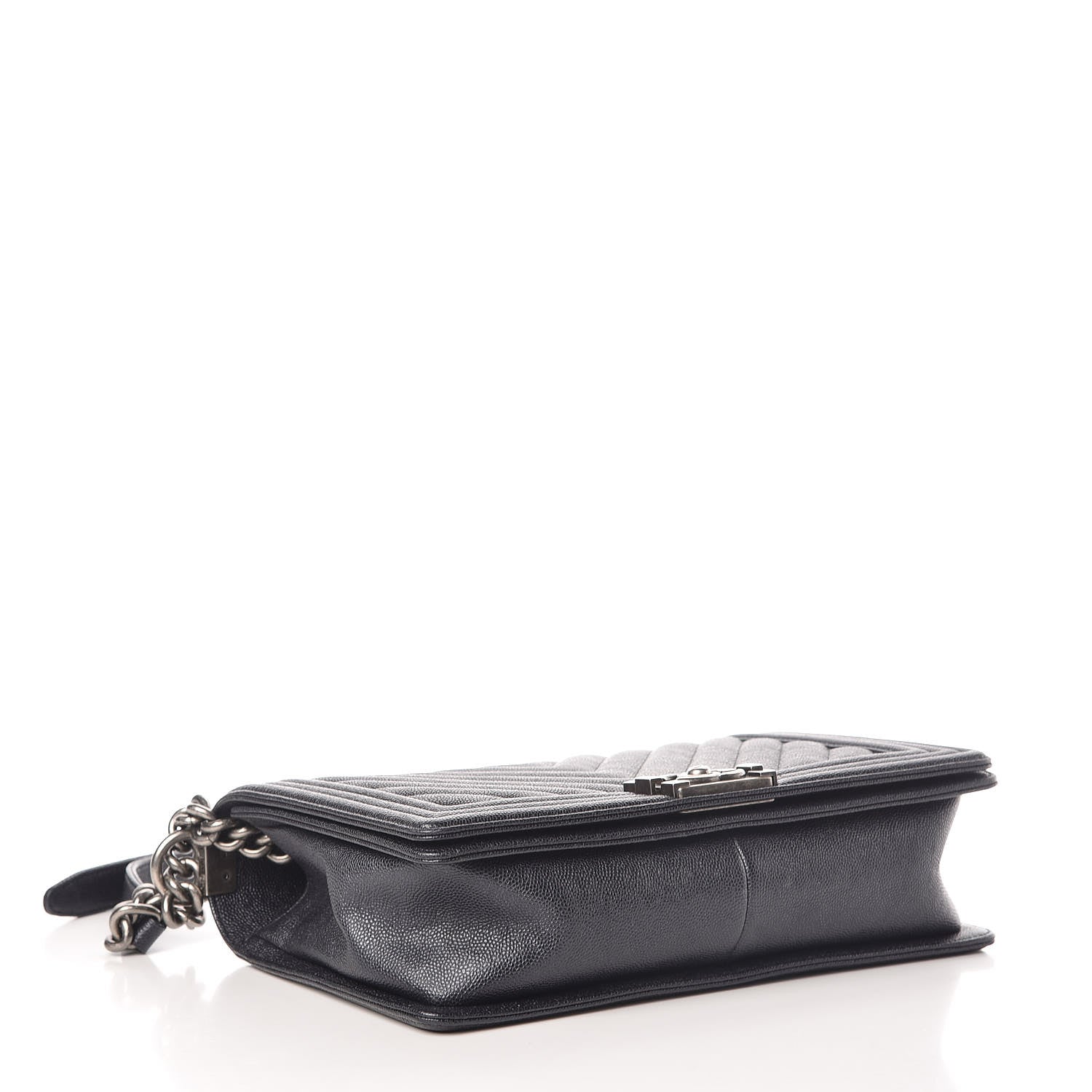 Chanel Caviar Quilted Chevron New Medium Boy Flap Navy 4 of 9