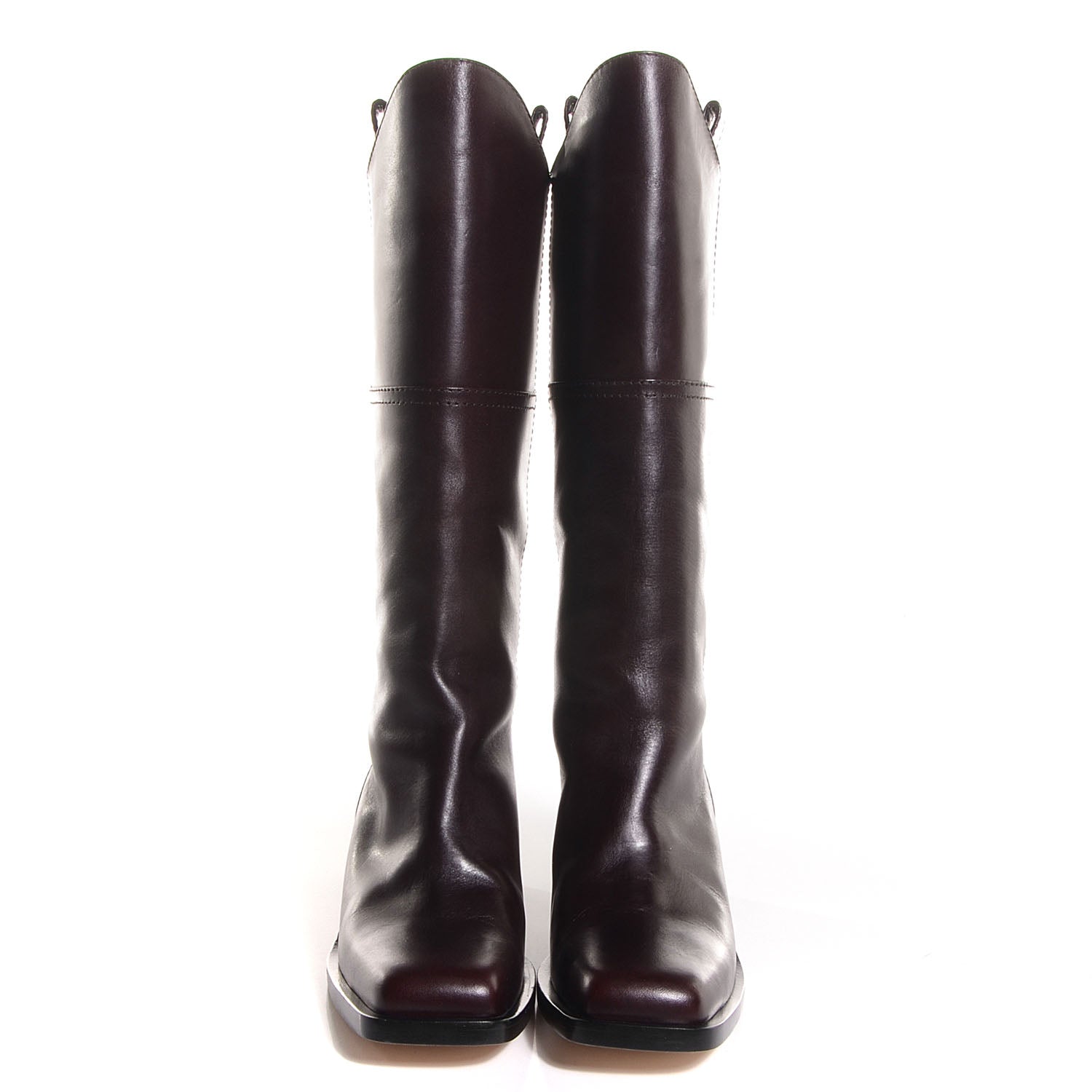 Chanel Calfskin CC Knee High Boots 39.5 Dark Brown 2 of 10