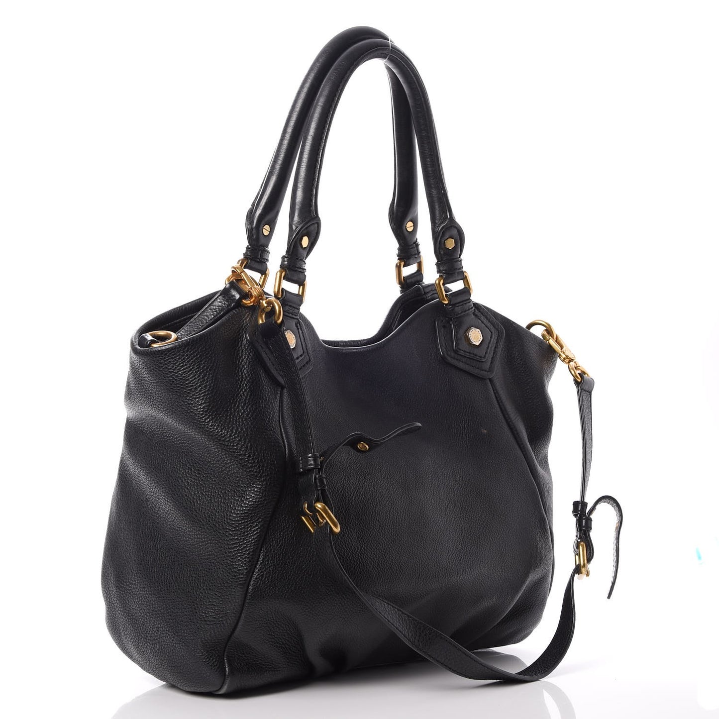 MARC By Pebbled Calfskin Classic Q Francesca Tote Black