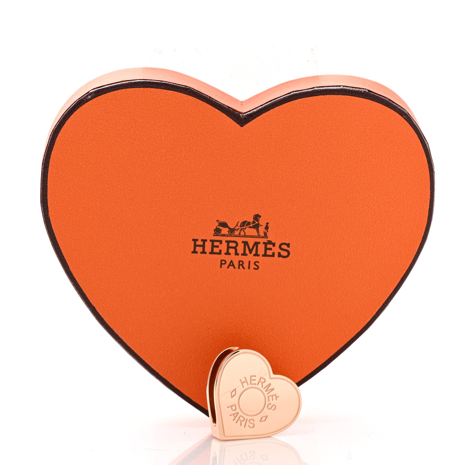 Hermes Rose Gold Plated Brass Mini Coeur Twilly Scarf Ring 6 of 6