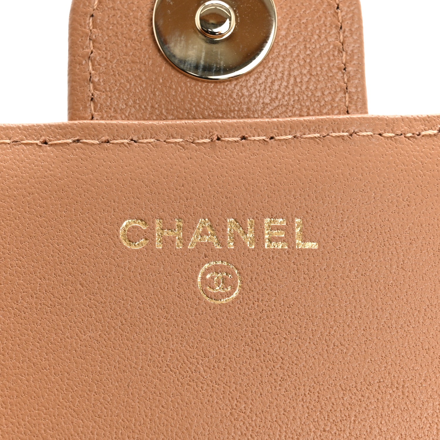 Chanel Lambskin Quilted Flap Phone Holder With Chain Ecru Dark Beige 6 of 13