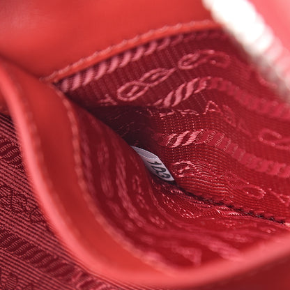 Prada Soft Calfskin Diagramme Crossbody Bag Rosso 6 of 9