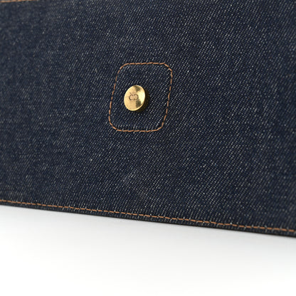 Christian Dior Denim Calfskin Street Chic Top Handle Bag Blue Brown 11 of 16