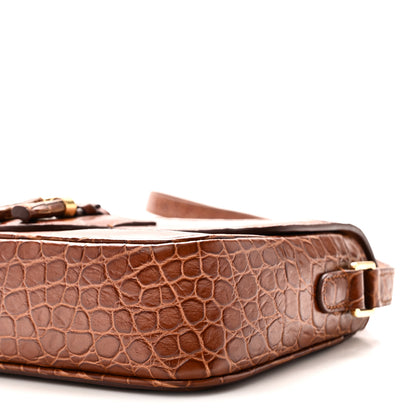 Celine Calfskin Crocodile Embossed Medium Tassel Bag Tan 9 of 9