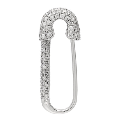 Anita Ko 18K White Gold Diamond Mini Safety Pin Earring 1 of 4