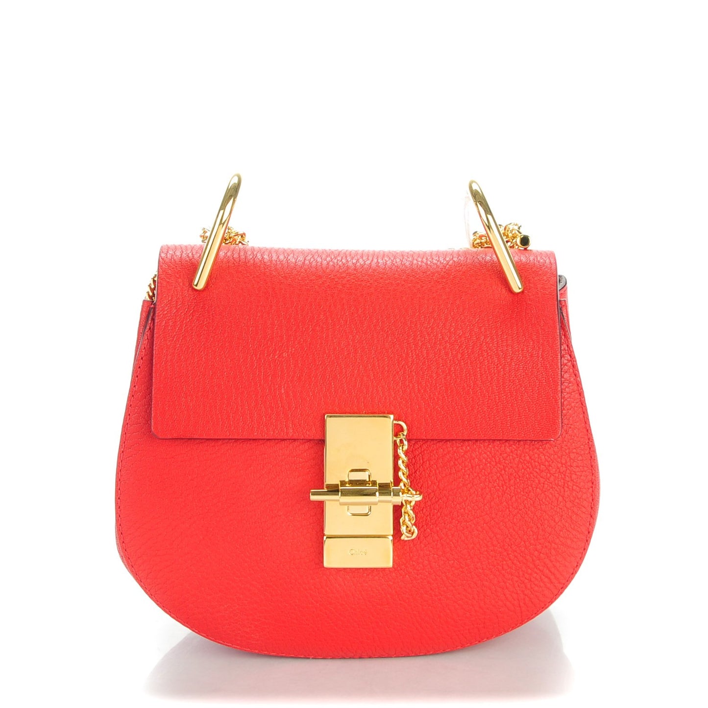 Grained Lambskin Mini Drew Shoulder Bag Plaid Red