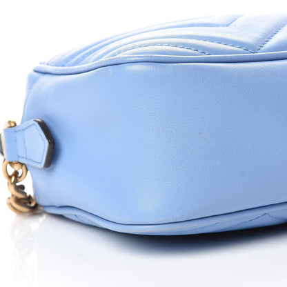 Gucci Calfskin Matelasse Small GG Marmont Chain Shoulder Bag Clear Sky Blue 10 of 19