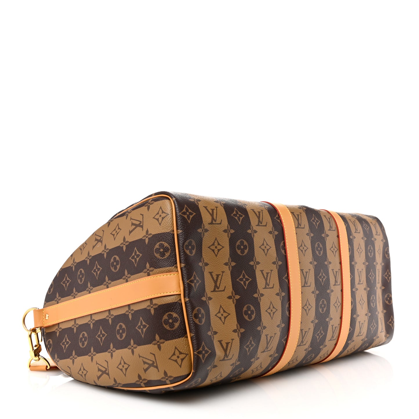 X NIGO Reverse Monogram Stripe Keepall Bandouliere 50 Brown