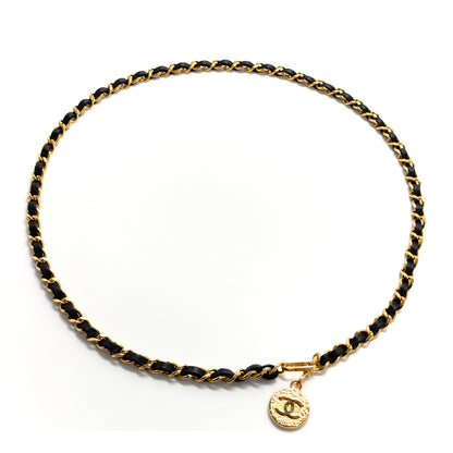 Chanel Lambskin Chain 31 Rue Cambon Medallion Belt Gold Black 1 of 4