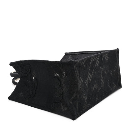 Christian Dior Embroidered 3D Macrame D-Lace Butterfly Medium Book Tote Black Multicolor 4 of 10