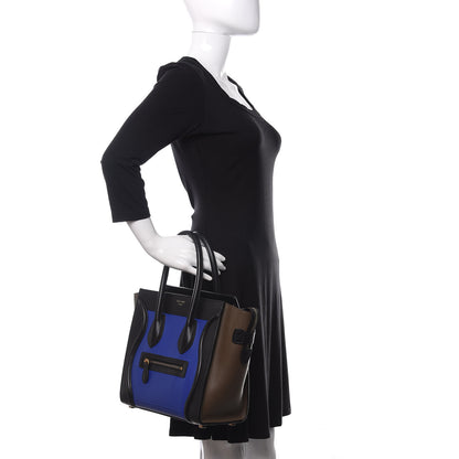 Celine Smooth Calfskin Micro Tri-Color Luggage Cobalt 2 of 12